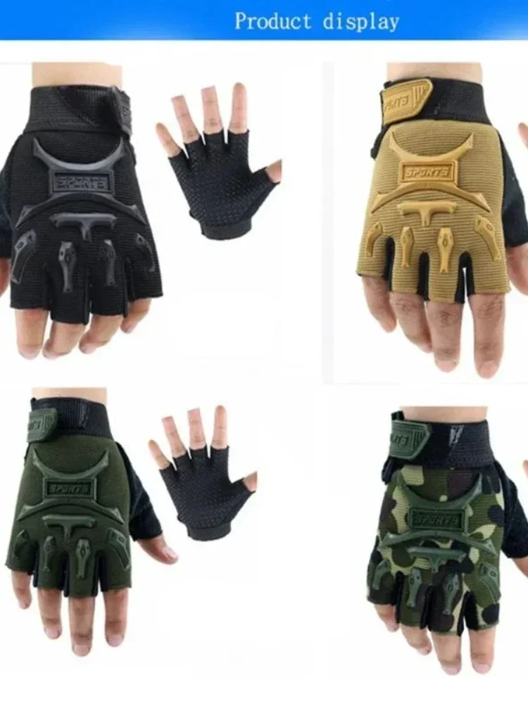 AliExpress 1Pair Tactical Half Finger Gloves for Fitnes Outdoor Sports Cycling Anti Slip Half Finger Gloves for