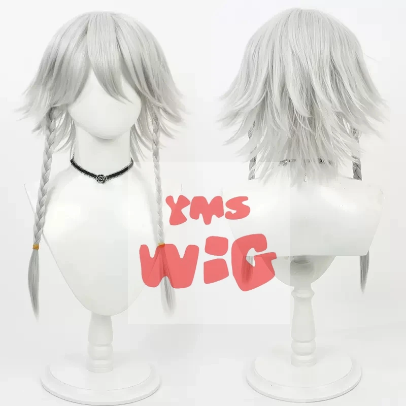 Anime TouHou Project Izayoi Sakuya Cosplay Wig Silver White Braided Synthetic Hair Heat Resistant Halloween Role Play Party