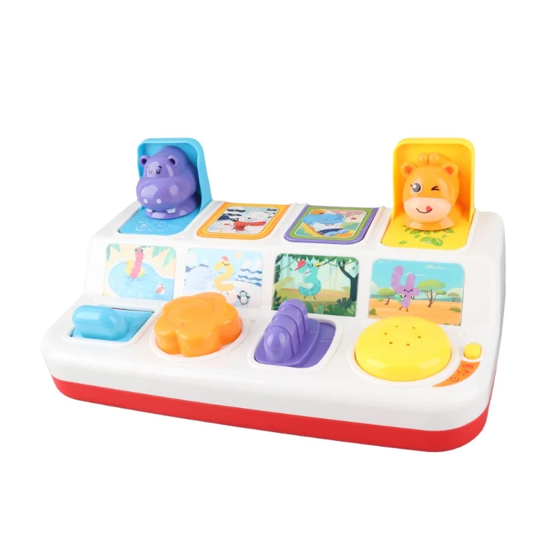 ของเล่นสัตว์แบบป๊อปอัพแบบโต้ตอบพร้อมแสงเพลง เสียงสัตว์ ของเล่นเสริมพัฒนาการการเรียนรู้สำหรับเด็กทารก