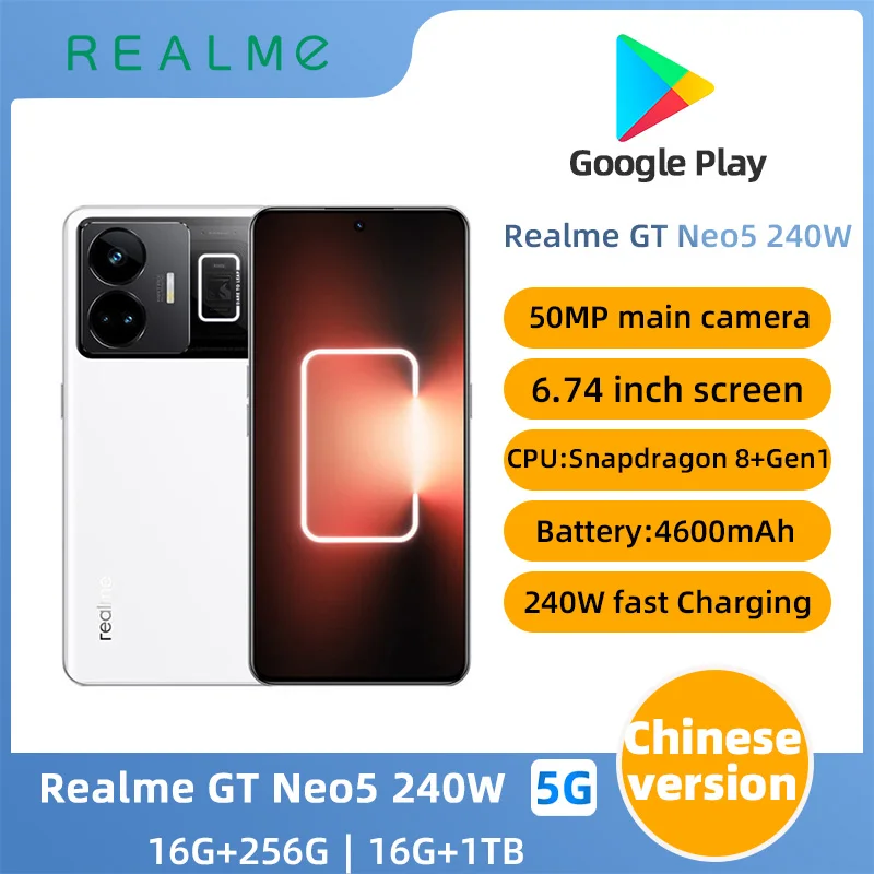 Realme GT Neo5 Android  Unlocked 6.74 inch 150W/240W charge  256G All Colours in Good Condition Original used phone