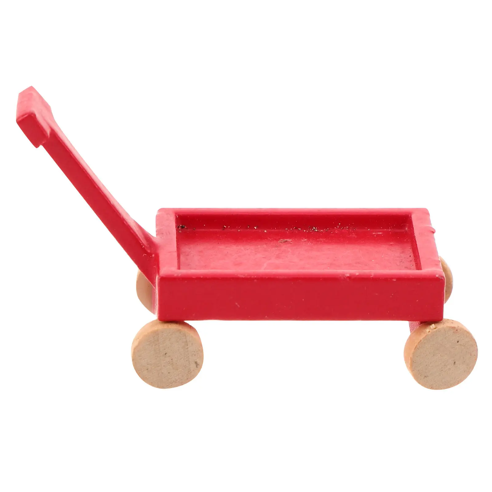 

Wooden Miniature Cart for Dollhouse Decor Realistic Farm Trolley Ornament Indoor Outdoor Scenery Prop Mini House Accessories