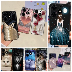 For Tecno Spark 10 Pro Spark 10C Case Spark 9 Pro Spark 8c spark 7 Back Cover Bumper Clear Soft TPU Silicone Cute Cat Cartoon