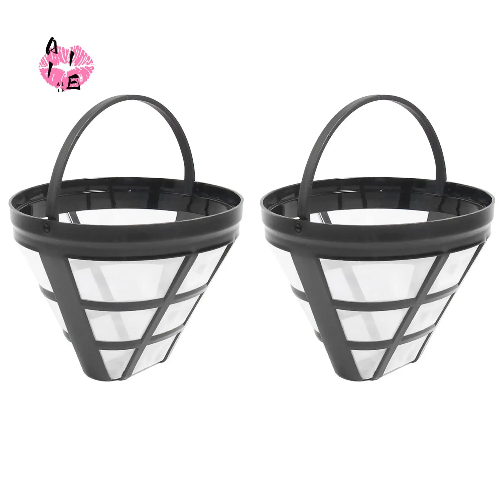 A11E-2Pack No.4 Reusable Coffee Maker Basket Filter For Cuisinart Ninja Filters, Fit Most 8-12 Cup Basket Drip Coffee Machine