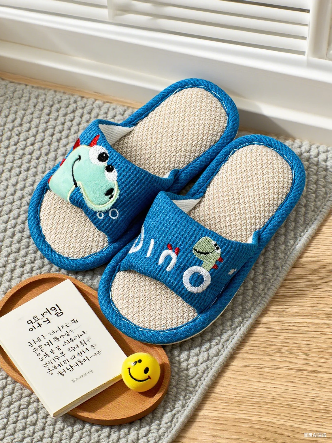 

Kids Winter Home Slippers Cute Cartoon Dinosaur Indoor Open Toe Slippers