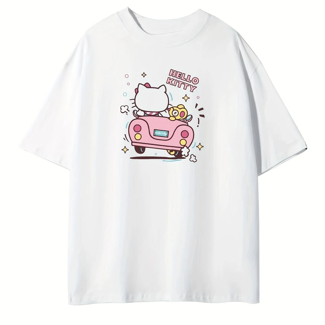 

Хлопковые мужские и женские футболки с графическим принтом «Hello Kitty», лето, осень-зима, роскошные брендовые спортивные футболки с короткими рукавами