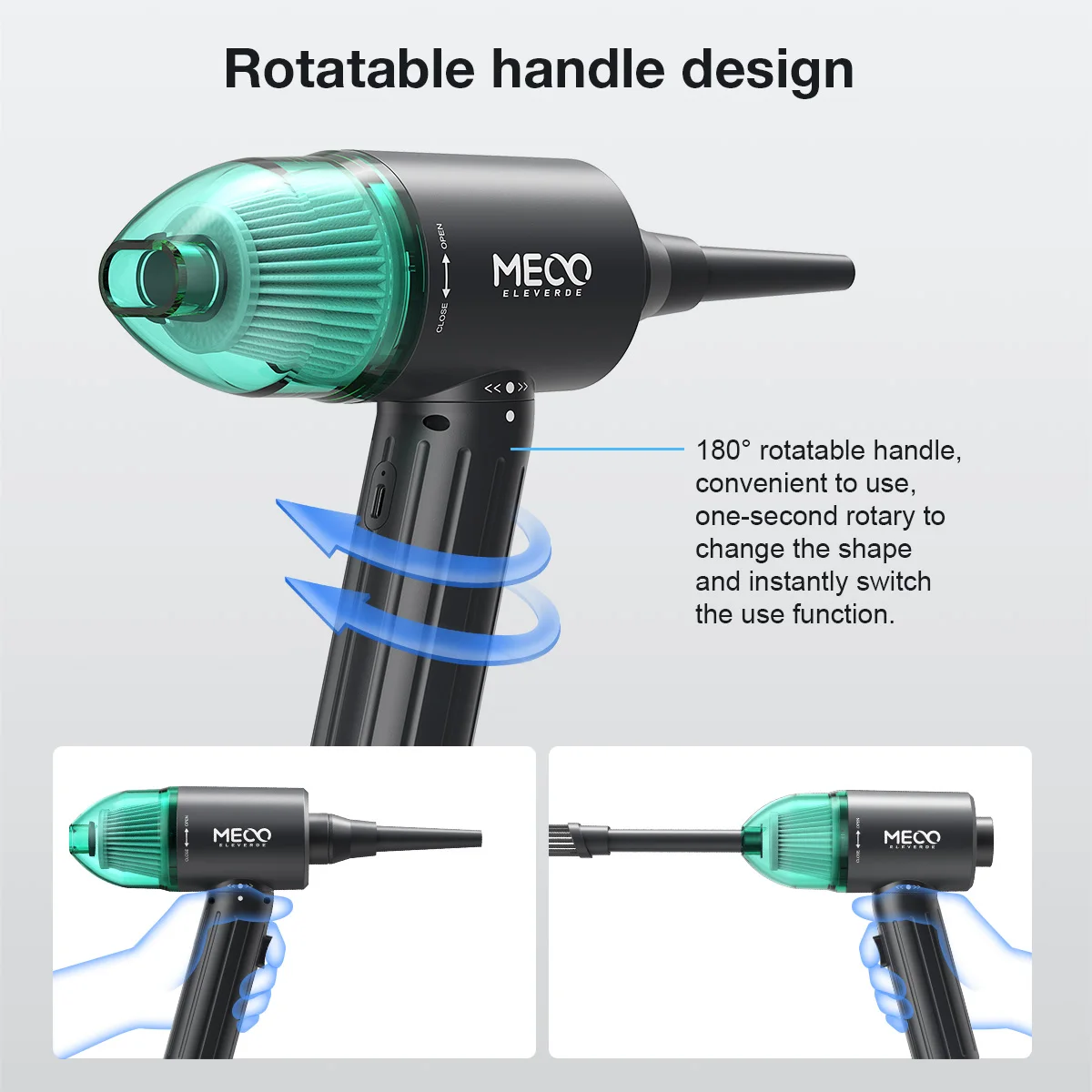 MECO ELEVERDE ME CR2/ CA1 Updated 4 in 1 Home Car Vacuum Cleaner Electric Air Blower Handheld Air Duster PC Laptop Keyboard