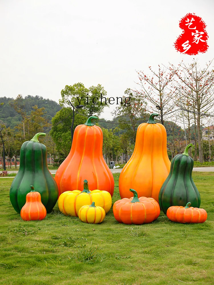 RWJ Simulation GRP Sculpture Rural Landscape Large Pumpkin Model Ornaments