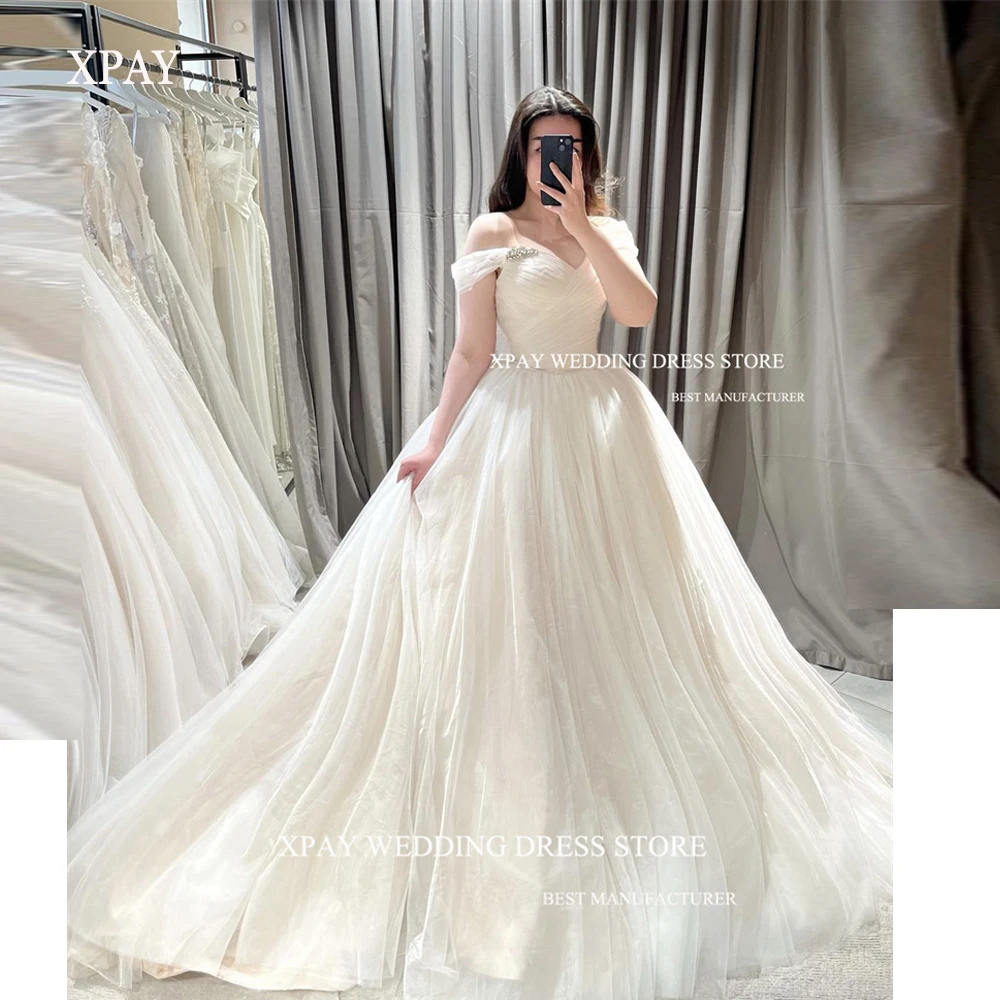 

XPAY Sexy Off the Shoulder Soft Tulle Wedding Dresses Elegant Princess Bridal Gowns Simple vestidos de fiesta elegantes para