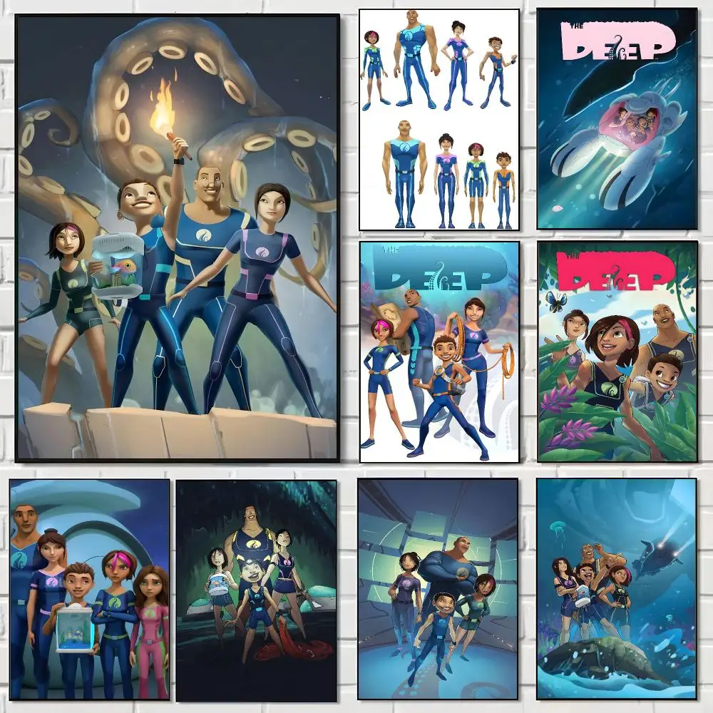 Kids Animation T-The Deep Poster Pegatina artistica HD autoadhesiva impermeable para salon dormitorio