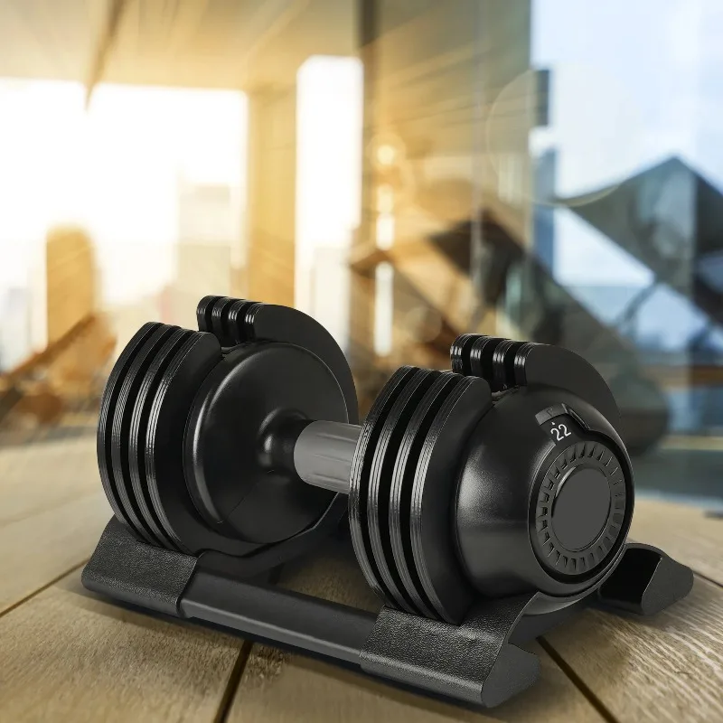 1PC Adjustable Dumbbells 52LBS Free Dumbbell Weight Adjust With Anti-Slip Handle Steel + Plastic For Full-Body Home Gym Workouts