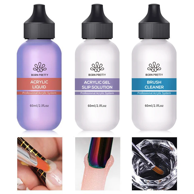 BORN PRETTY 60ml Gel Nail Polish Remover Acrylic Varnish Gel Slip Solution Extension Carving Quick Cleaning Plush Nail Art Tool