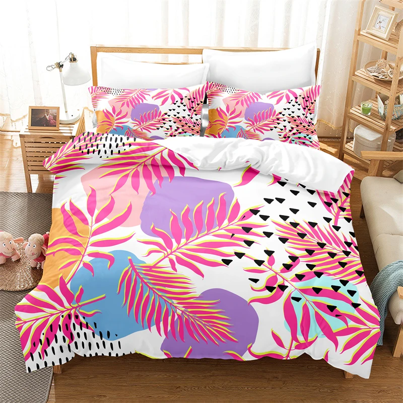 Tropical Plants Bedding Set Duvet Cover Set 3d Bedding Digital Printing Bed Linen Queen Size Bedding Set Fashion Design