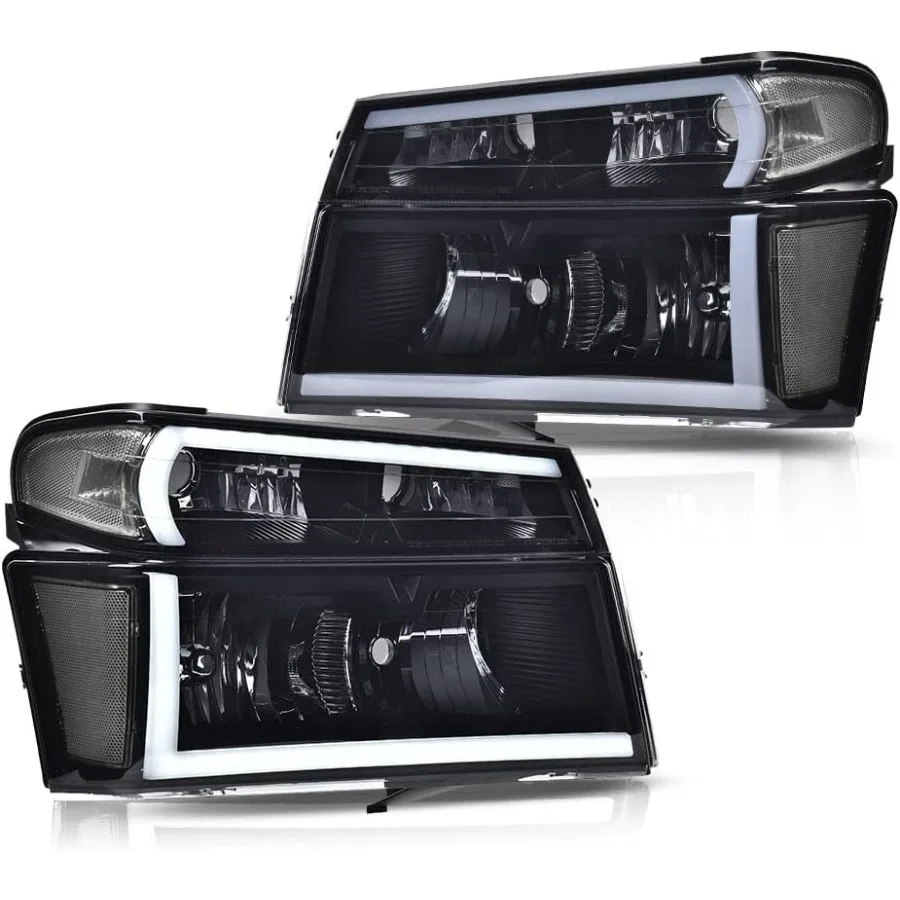 

LED DRL Headlight Assembly Compatible with 2004-2012 Chevy Colorado and GMC Canyon Fit 06 Isuzu i280 i350 07-08 Isuzu i290 i370