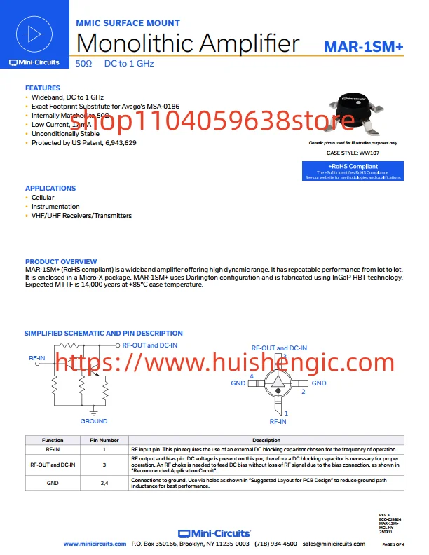 MAR-1SM+ Rf Amplifi…