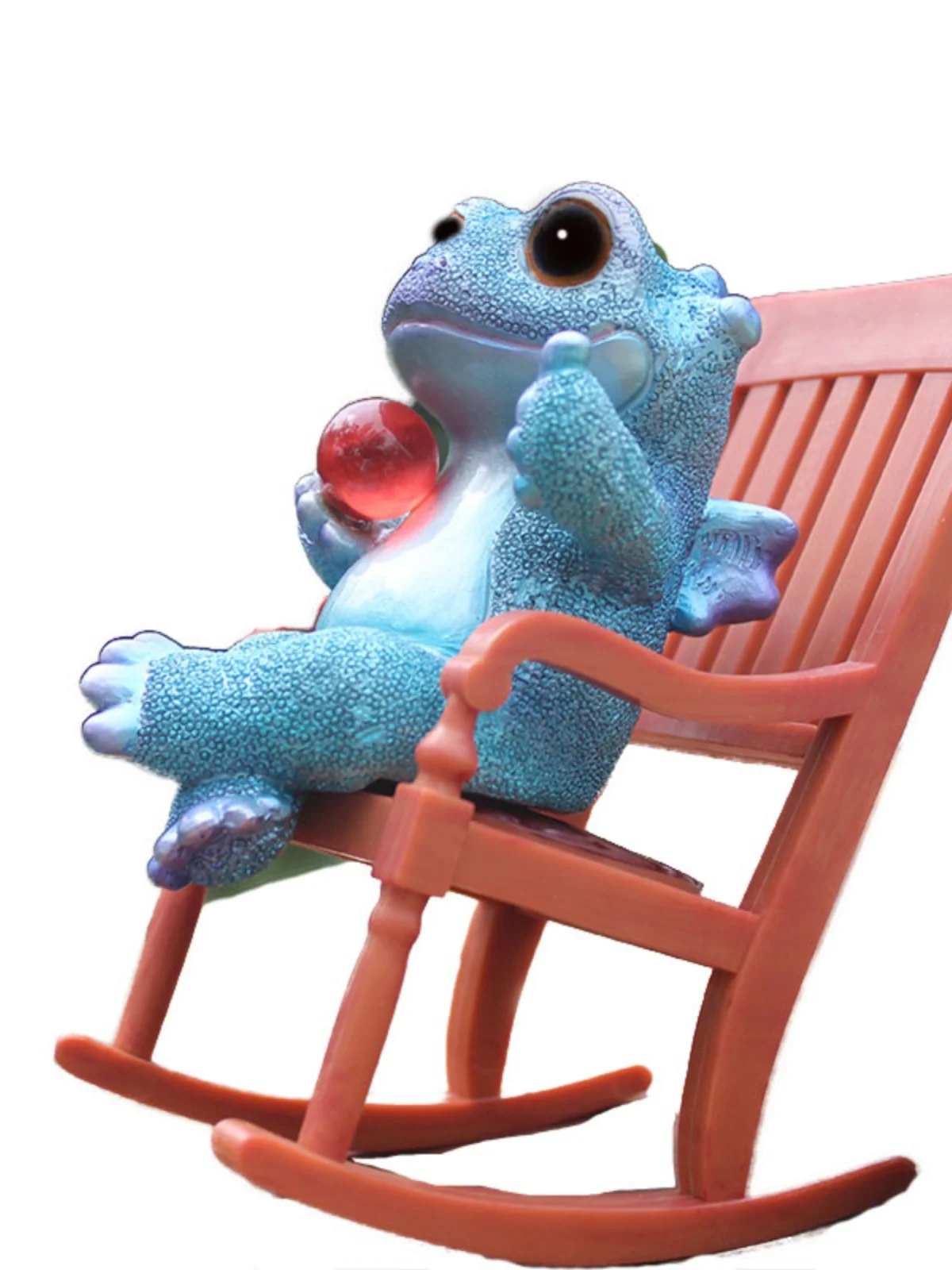 Cute cartoon dinosaur rocking chair ornament, office desktop resin statue