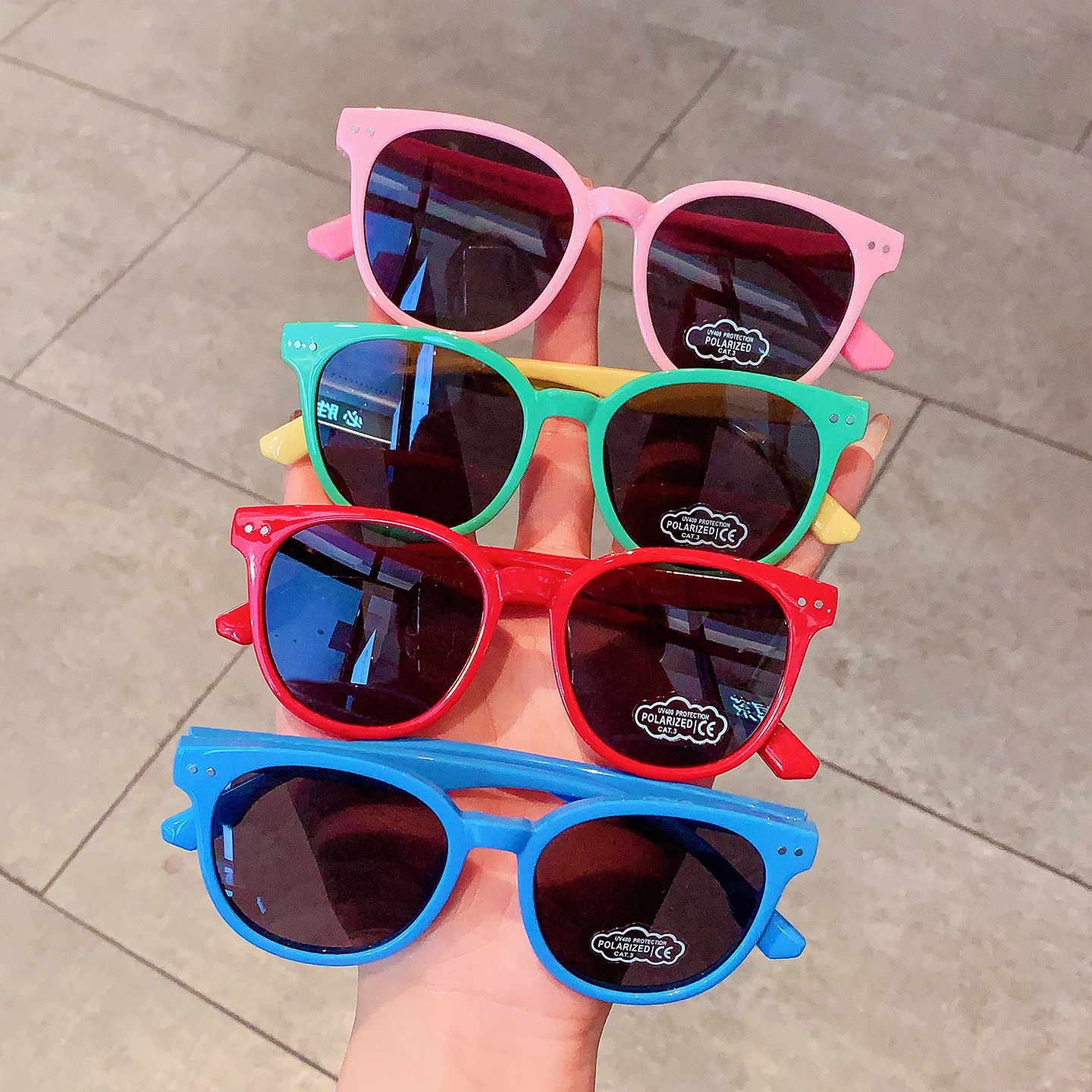 6 Farben polarisierte Kinder-Sonnenbrille mit UV-Schutz, niedlicher Silikonrahmen, koreanische Mode-Sonnenbrille für Kleinkinder, Jungen, Mädchen, Outdoor – Detail 10