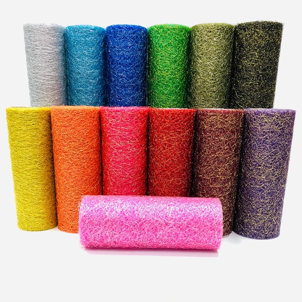 6 Inch * 10 Yards Organza Tulle Roll Spider Web Tulle Mesh Fabric Roll Large Hole Tulle Skirt Floral Velvet Wrap Packaging DIY