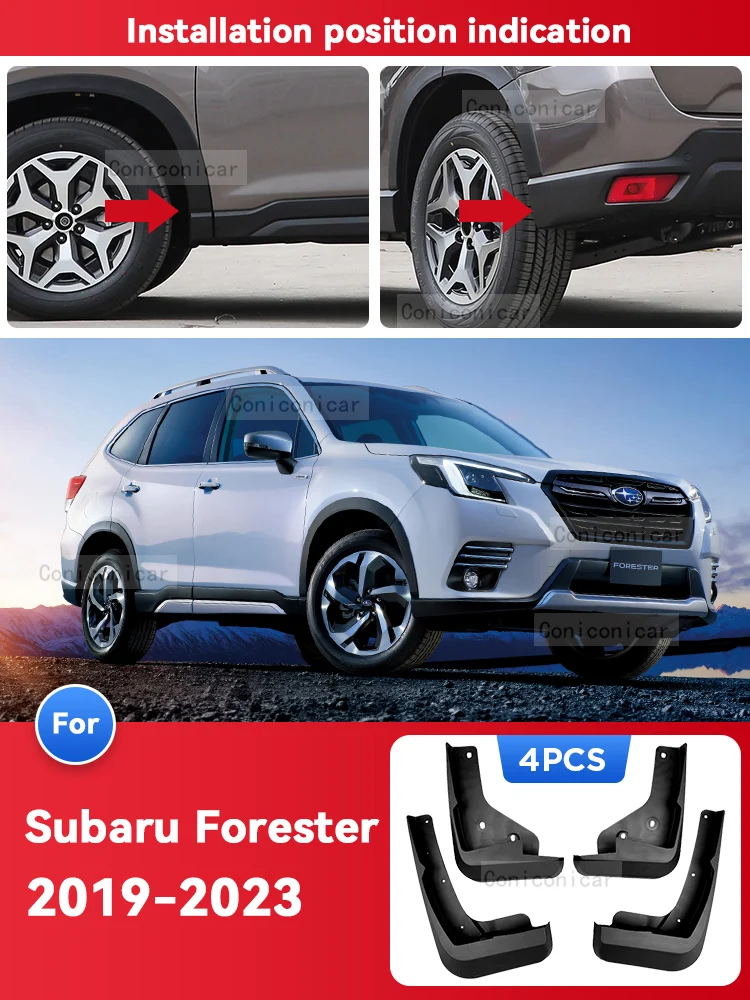 Auto Spatbord Spatlappen Voor SUBARU Forester 2019-2023 Splash Guards Spatlappen Voor Achterwiel Spatborden 4 stuks Auto Accessoires