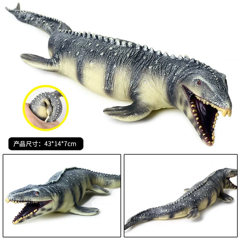 Jurassic Mosasaurus Neptune Soft Rubber Simulation Dinosaur Ancient Marine Mosasaur Animal Model