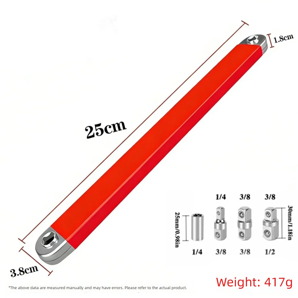 1/2 1/4 3/8 Drive Offset Extension Wrench 4 Adapter Set Dual Purpose Design Zero Offset Wrench Set Professional Grade