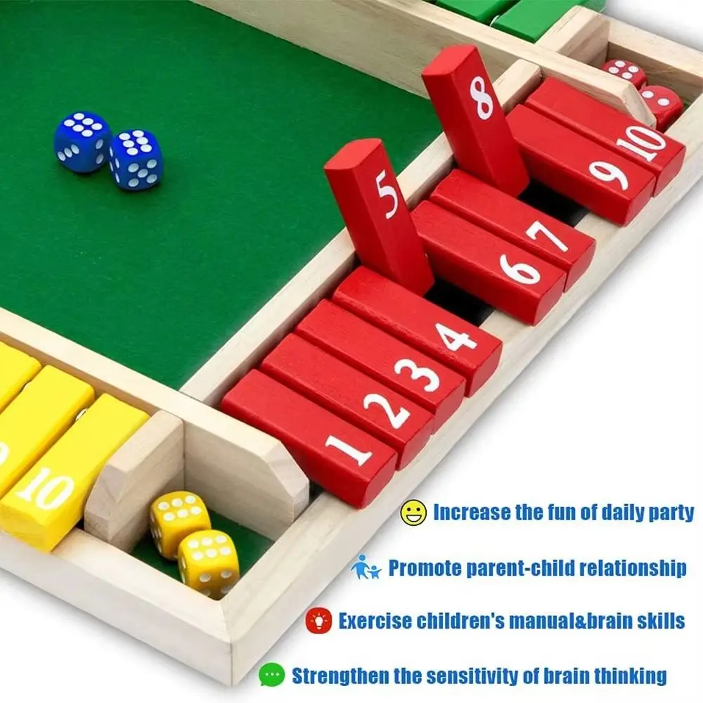 Shut The Box Table Board Game Toy Educational Toys Interactive Wooden Number Game Developing Intelligent Digital Board
