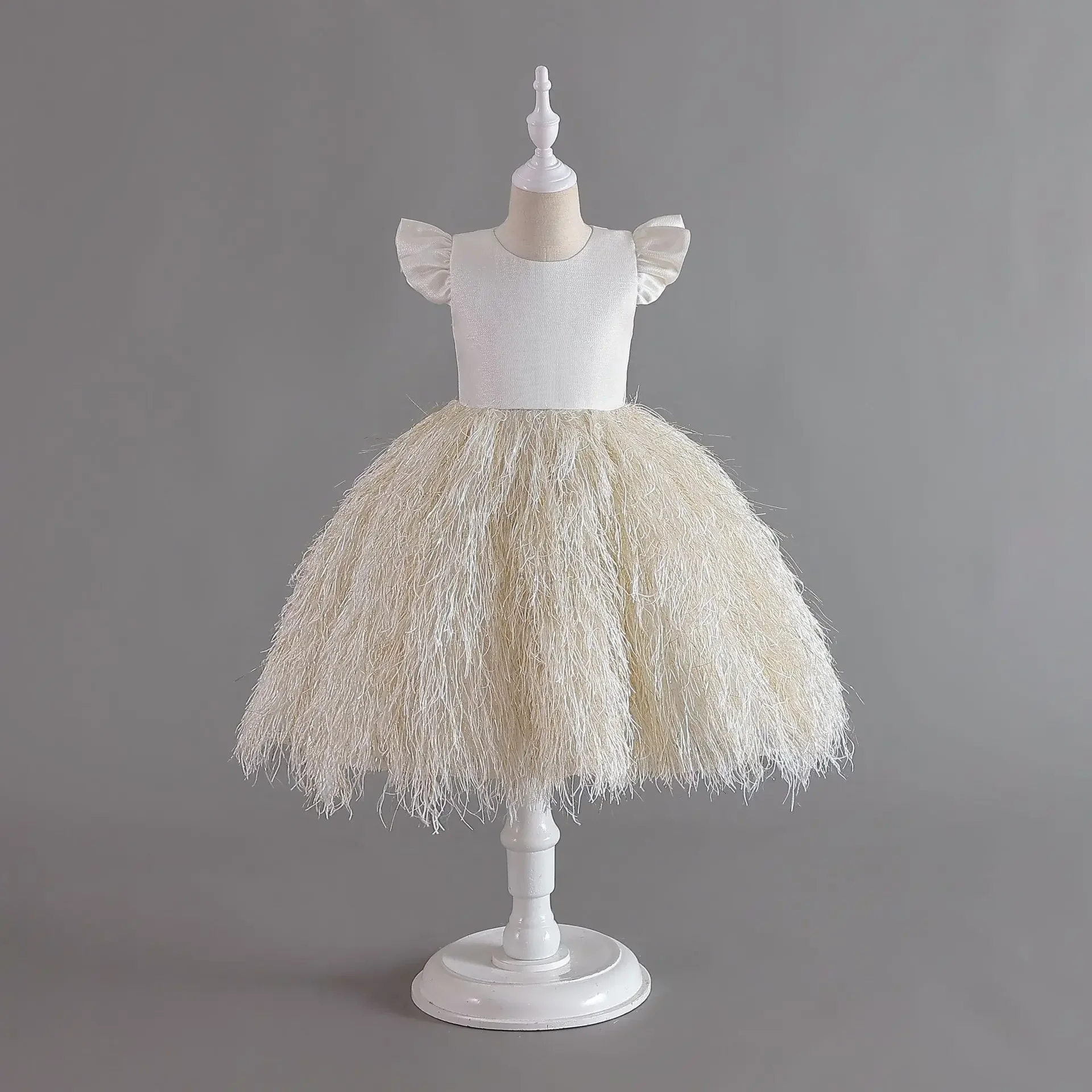 Tassels Girl Dresses Elegant Super Bowknot Princess Dress for Girls Children's Formal Holiday Party Ball Gown 3-10 Years