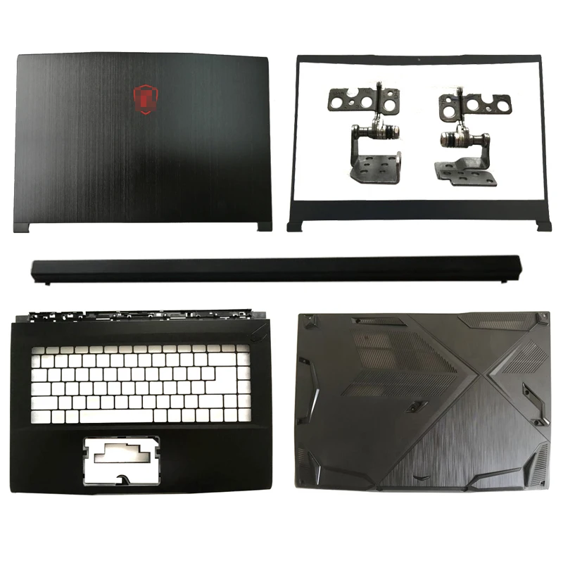 

NEW LCD Back Cover/Front Bezel/Hinges/Palmrest/Bottom Case/Hinge Cover For MSI GF63 8RC 8RD GF63VR MS-16R1 Black Top Case Black