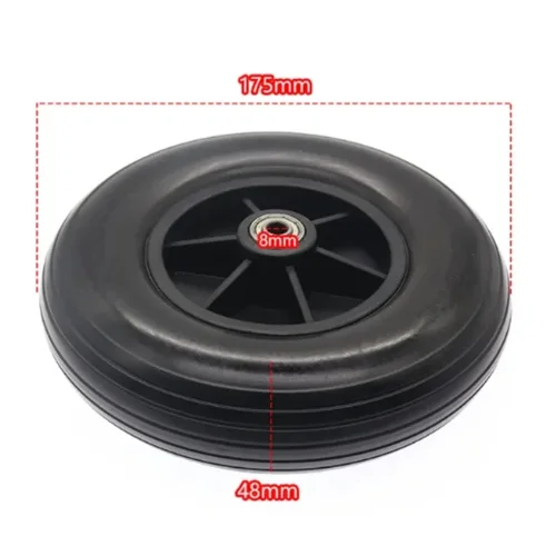 Imagen 2 del producto Rueda de PU de 200x50, neumático de rueda sólida de 8 pulgadas para silla de ruedas, rueda delantera Universal, accesorios de rueda de 200x50, alto rendimiento