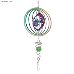 Moon Ramadan Garden Decoration Outdoor Wall Hanging Decor Eid Mubarak Rotating Wind Chimes Balcony Wind Spinner Crystal Pendant