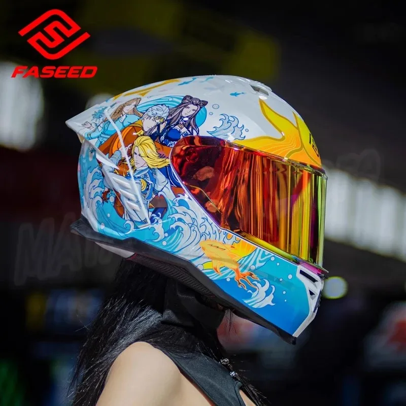 

ГОРЯЧИЙ FASEED FS-867 Мотоциклетный шлем Сертификация ECE Двойной козырек Внедорожный шлем Cascos Para Moto Capacete Мужской Casco Moto