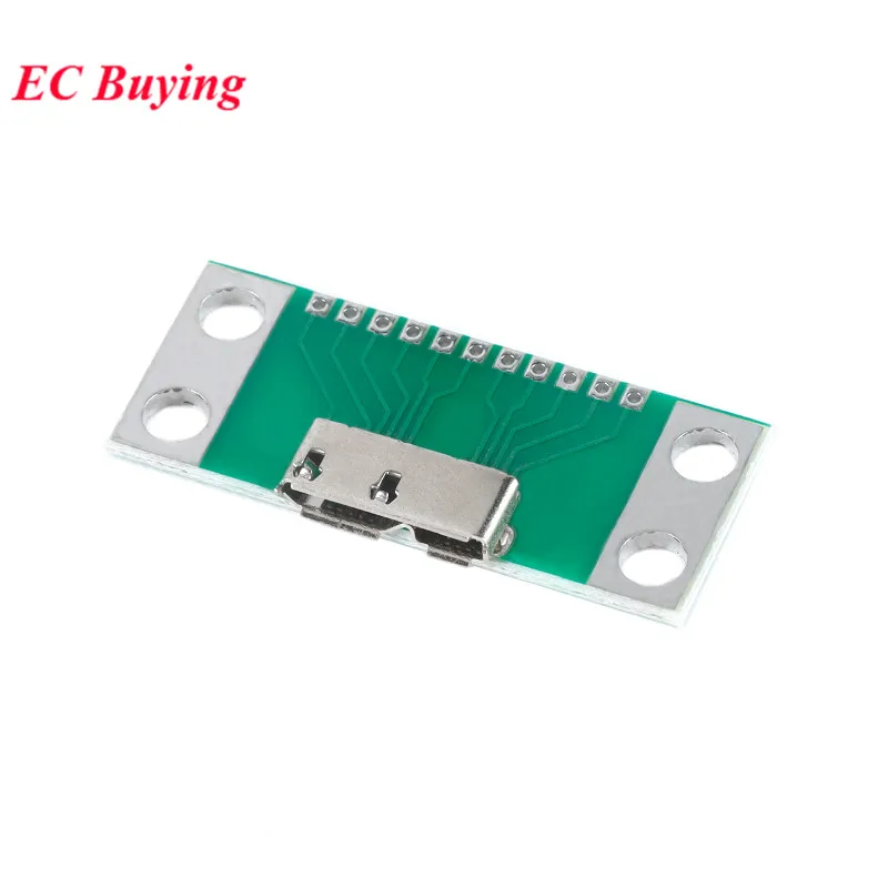 5Pcs/1pc Micro-B USB 3.0 Type-B Adapter Test Board Plate USB3.0 11pin DIP Female Socket Connector Mobile Hard Disk Interface