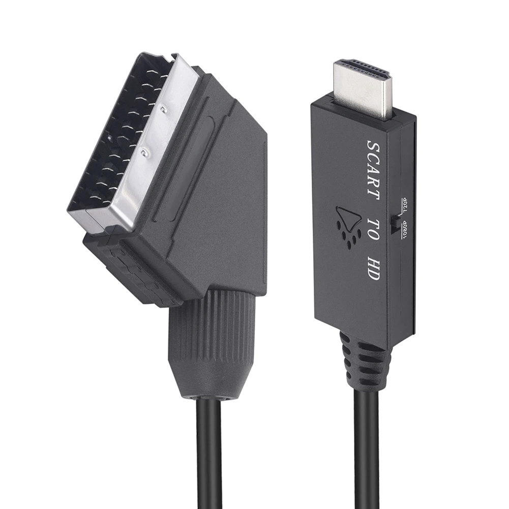 Конвертер видео и аудио 1M Scart в HDMI 1080P, Plug and Play, адаптер для преобразования HD-видео для ТВ-приставок, HDTV, DVD, STB, аксессуары