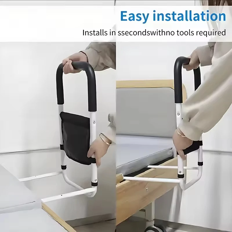 Adjustable Metal Bed Assist Rails for Seniors - usage example