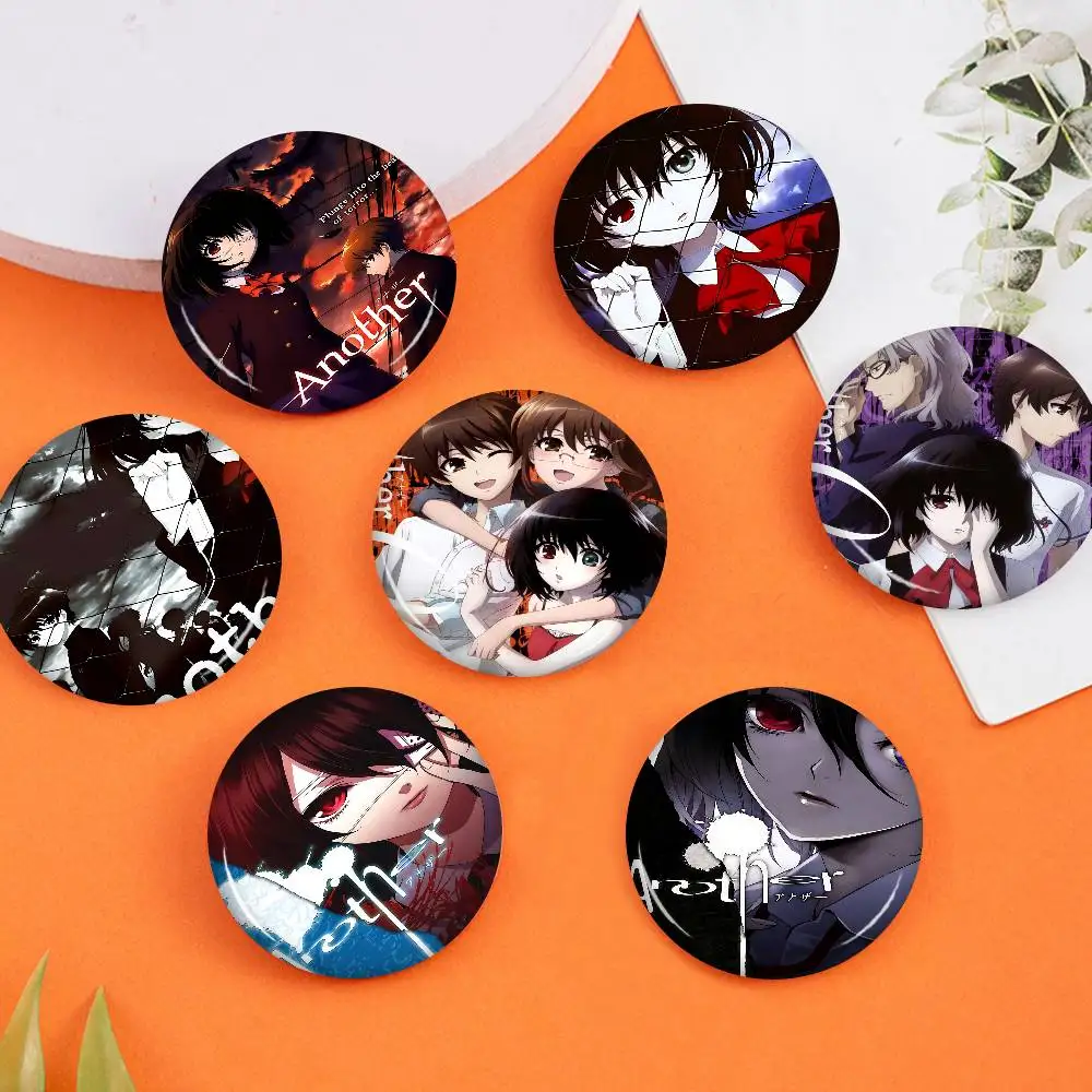 Another Anime Round Button Pins Slogan Creative Brooches Backpack Clothes Decoration Fashion Cartoon Jewelry Gifts