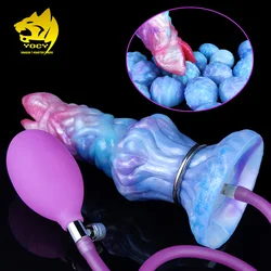 YOCY-consolador de fantasía para hombres y mujeres, juguete sexual con tapón anal, bolas vaginales, Ovipositor neumático