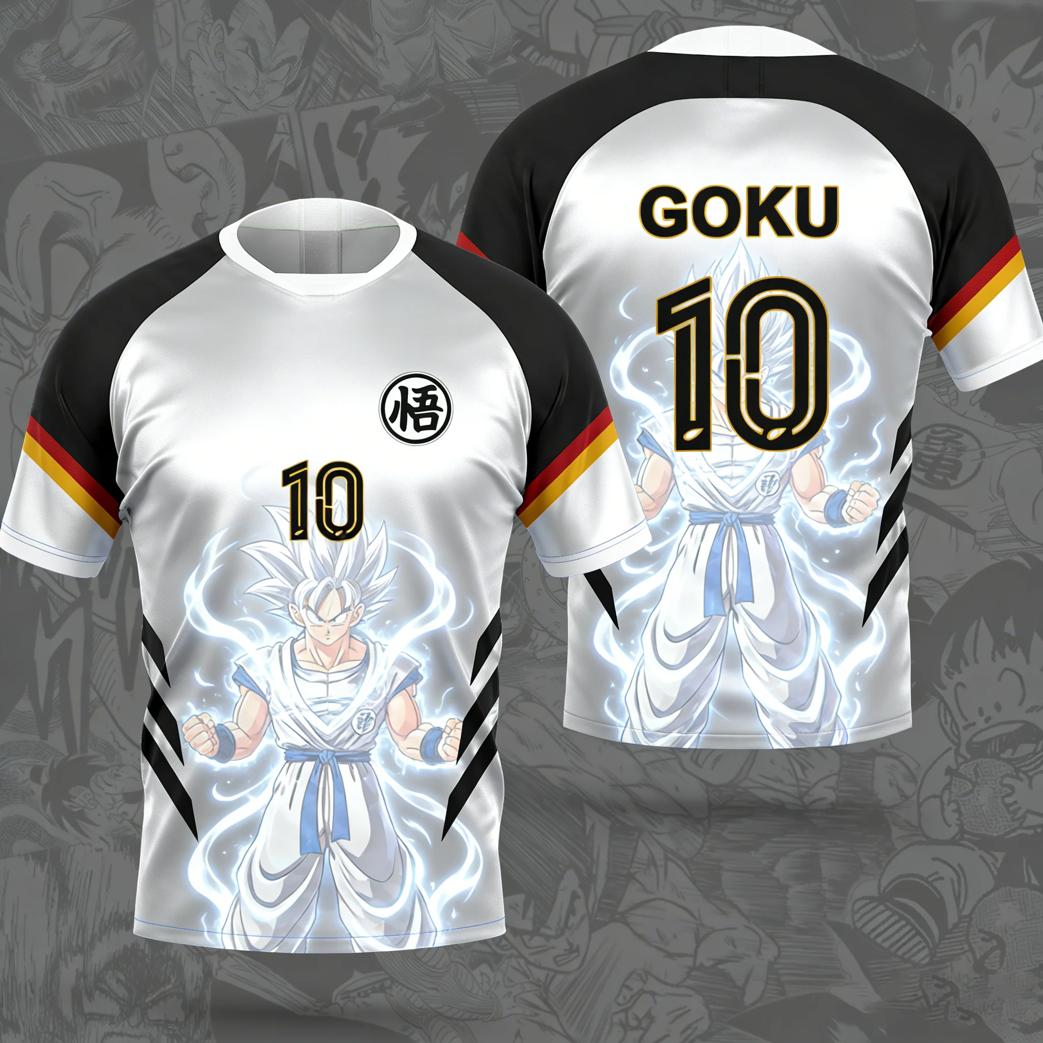 

2026 Summer New Adult Men's Dragon Ball Z 3D Printed Special Football Jersey NO.10 NO.7 T-Shirt Kids Anime T-Shirt Unisex Y2k