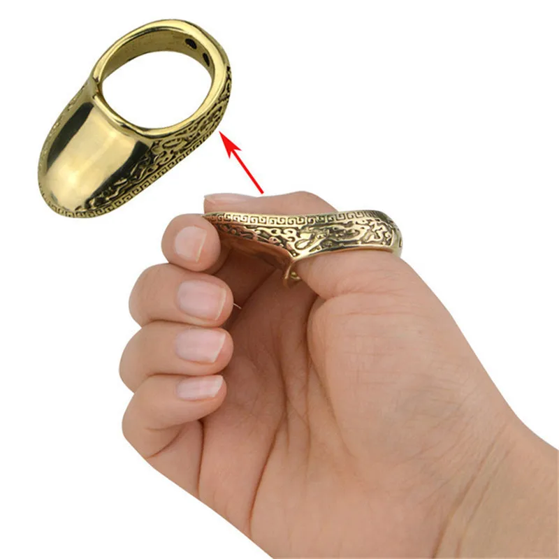 1pc Archery Finger Guard Brass Shooting Ring For Shooting Catapult Outdoor Sports Finger Protective Gear Traditional Thumb