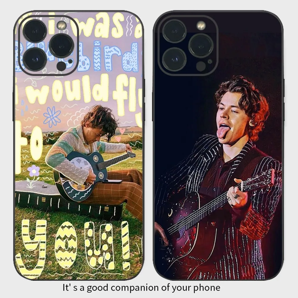 Singer h-harrys s-styles funda de teléfono para iPhone 16, 15, 14, 13, 12 Mini, 11 Pro, XS, Max, X, XR, SE5, 6, 7, 8 Plus, funda de silicona suave