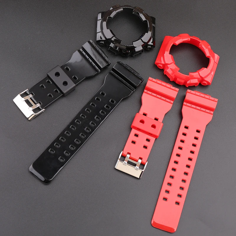 Watch Accessories Pin Buckle Resin Watch Strap for Men GA110 120 140 GD GAX GLS100 Waterproof Sport bright face case