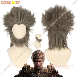 Presale Game Black Myth: Wukong Cosplay Wig Beard Set Wukong Halloween Brown Cos Hair Heat Resistant Synthetic Hair Wig+ Wig Cap