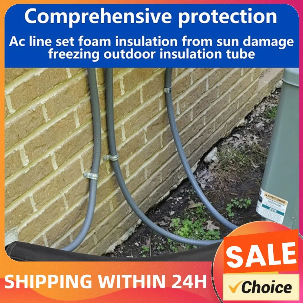 Portable AC Hose Insulation Sleeve 3 Layers Insulated AC Hose Cover HVAC Copper Pipe Insulation Cover Protector for Outside