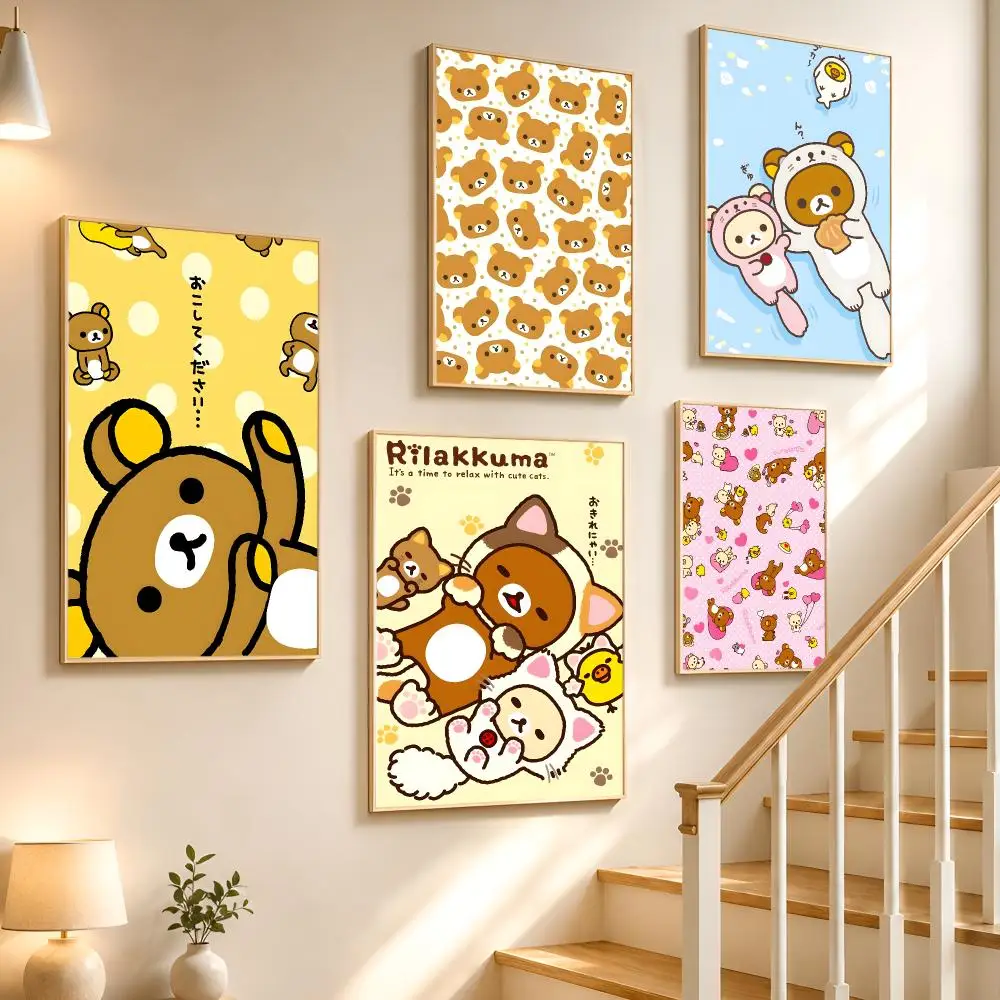 Cartoon R-Rilakkuma Poster High-definition waterproof stickers, suitable for home décor, gifts, and holiday decorations