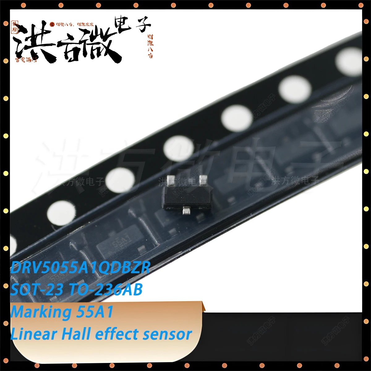 10PCS DRV5055A1QDBZR Marking 55A1 SOT-23 TO236AB NEW Original Linear Hall Sensor ±21mT 100mV/mT ±1% SEN HALL EFFT ANLG VOLT 55A1