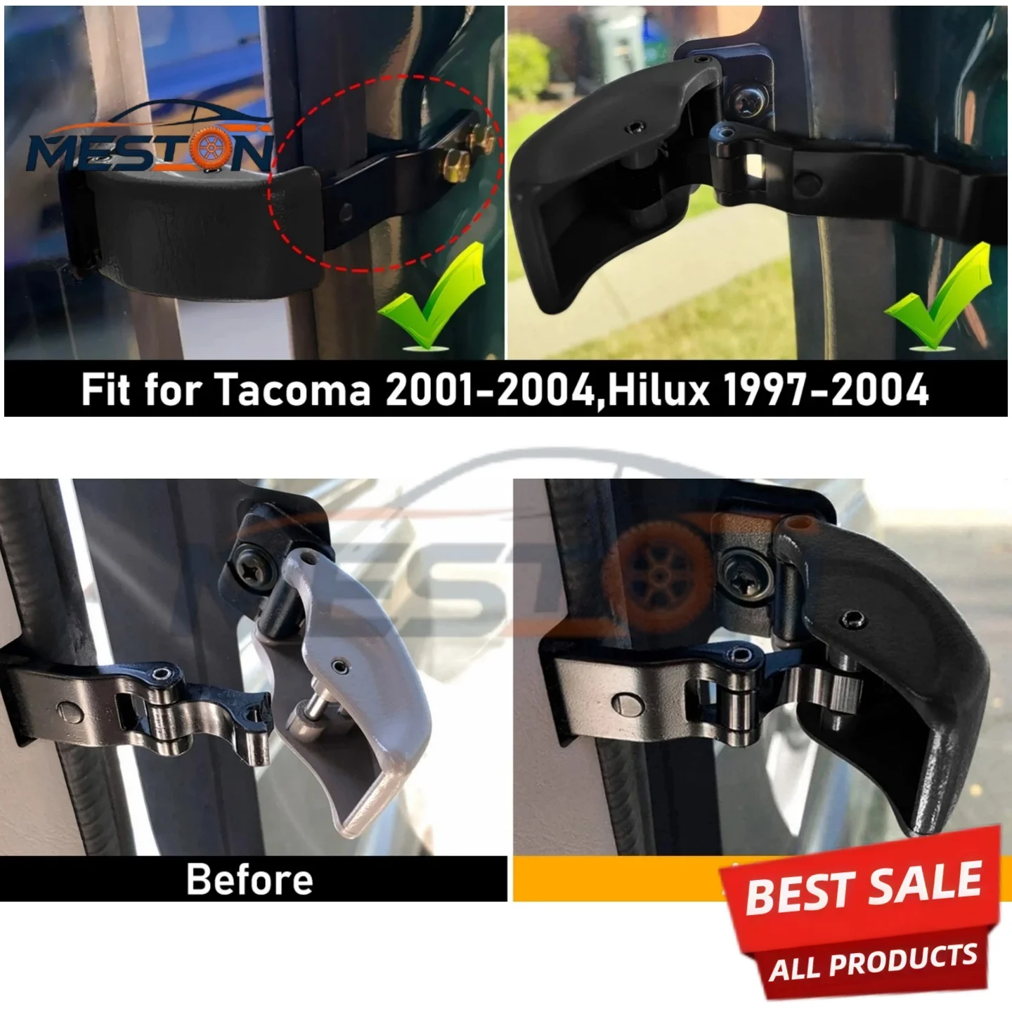 62910-35010-E0 for Toyota Rear Quarter Window Lock Latch for Tacoma 1995–2001 (2 pcs)