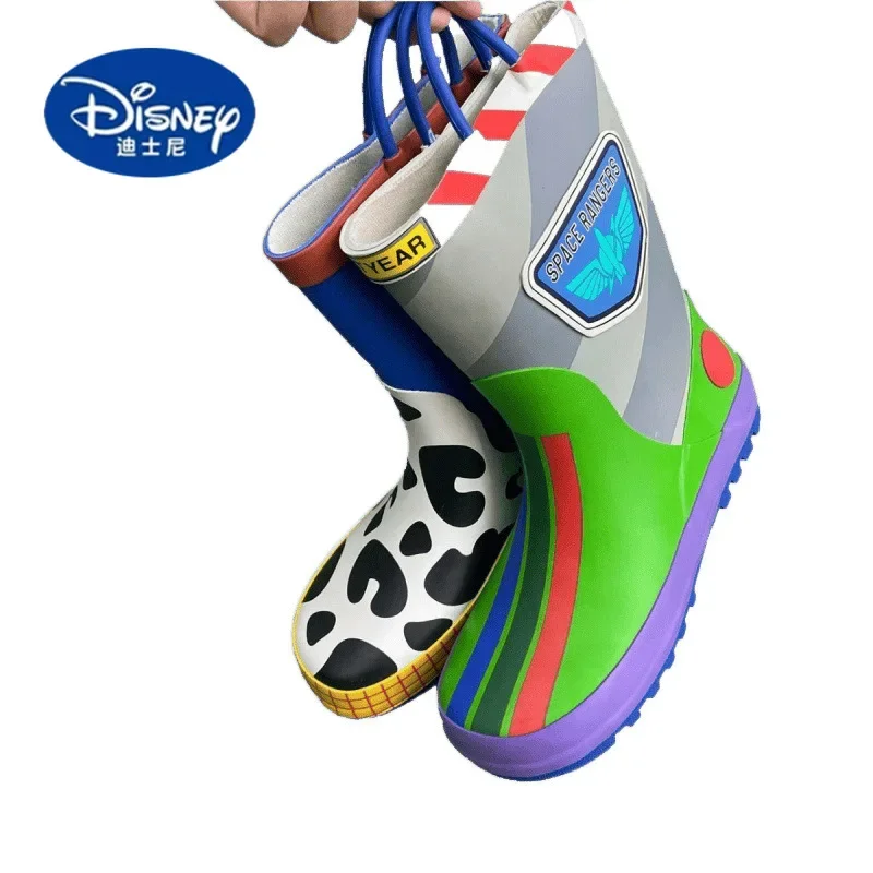 2025 Buzz Lightyear Rain Boots | Matching Adult & Kids Waterproof Rubber Shoes, Anti-Slip Mismatch Design