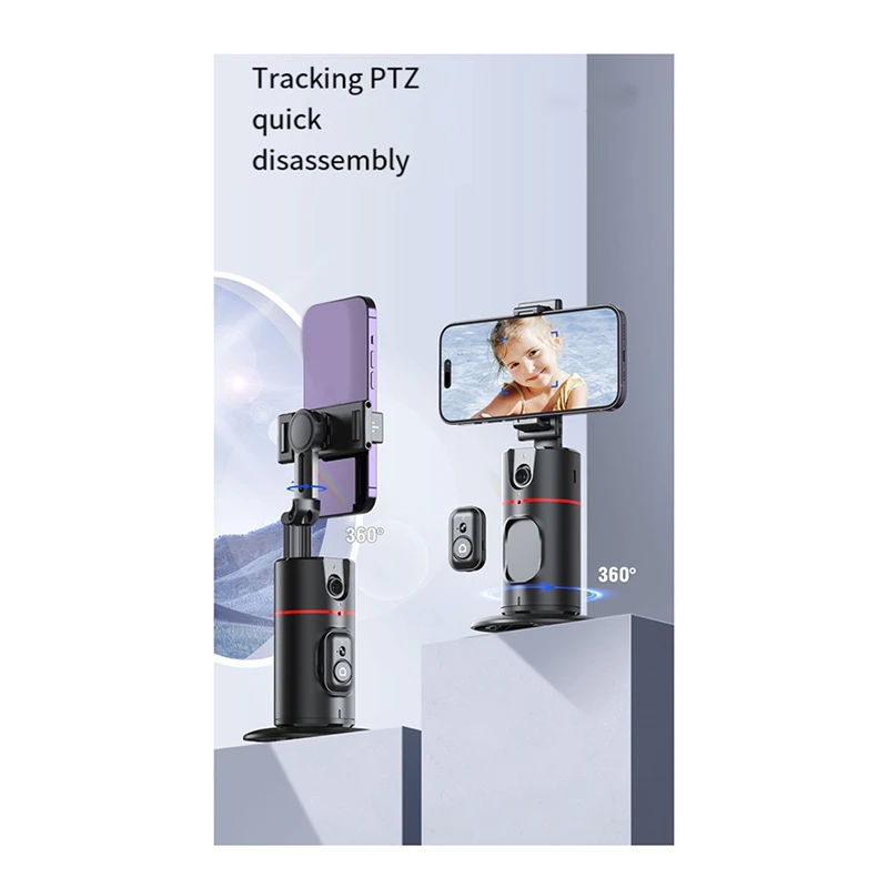 P02 360 °   Gimbal Estabilizador Desktop AI Gimbal de rastreamento automático com controle remoto para estabilizador de smartphone