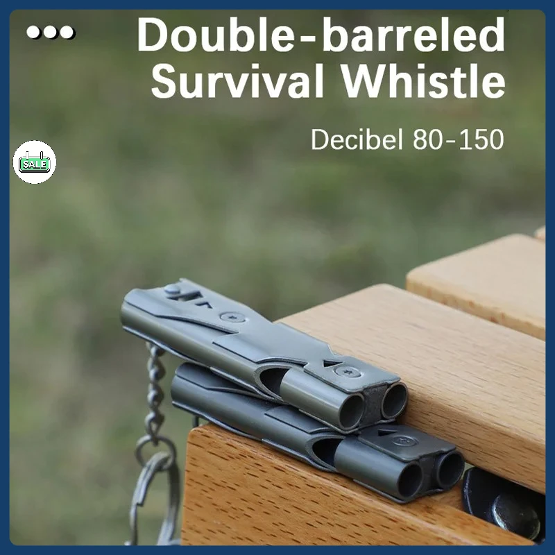 صفارة إنقاذ أنبوب مزدوج انفجار الصوت صافرة في الهواء الطلق SOS صافرة الفولاذ المقاوم للصدأ عالية التردد زلزال الإنقاذ صافرة #1