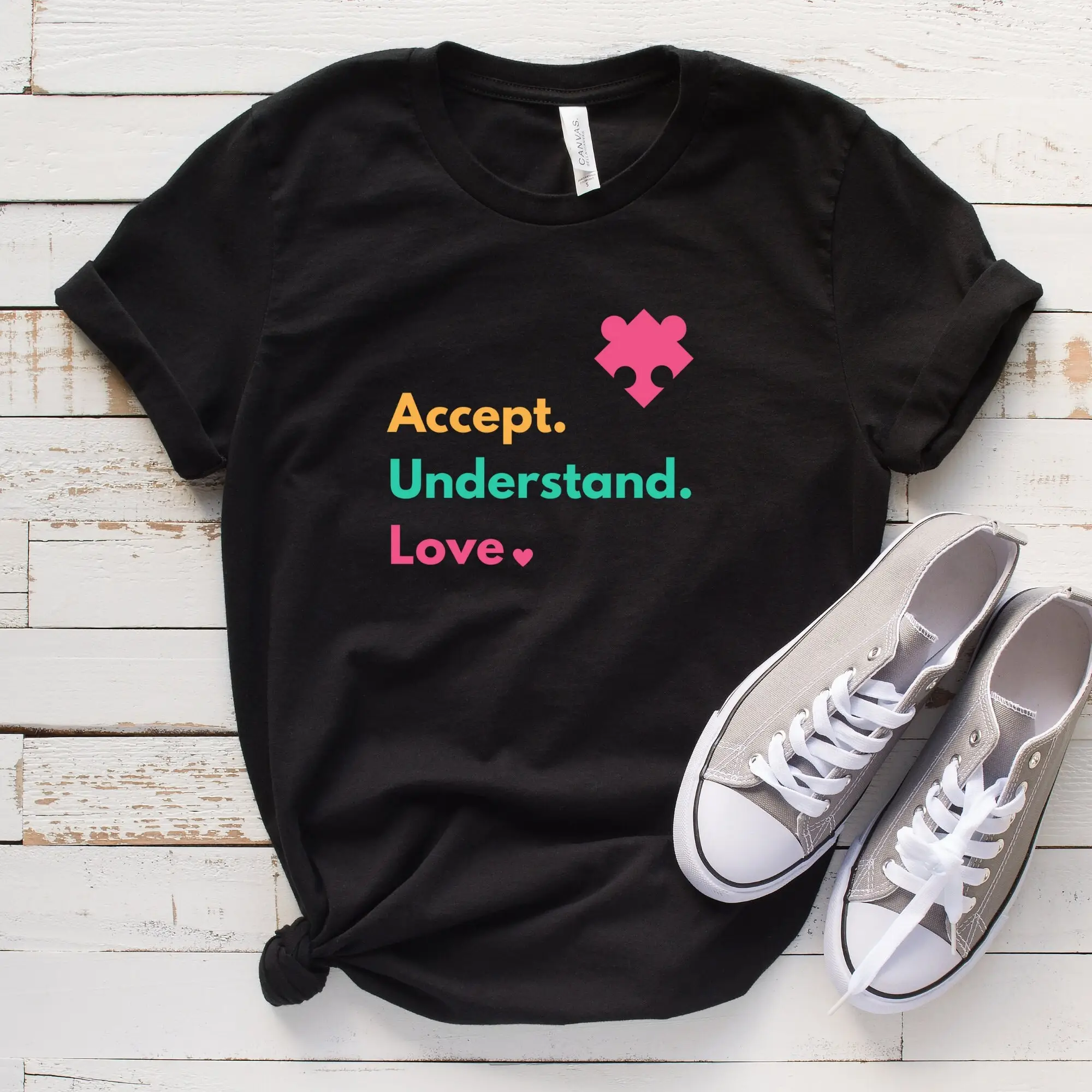 Accept Understand Love Special Education T Shirt Dyslexia Student Autism Equality Neurodiversity