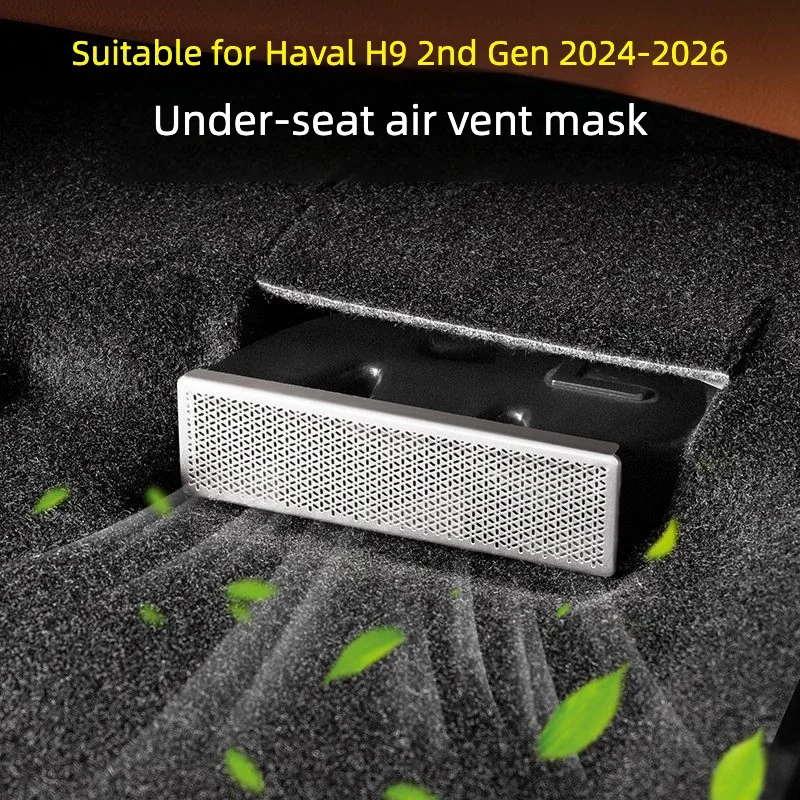 For Haval H9 2nd Gen 2024‑2026 Under‑Seat AC Air Vent Stainless Steel Protective Grille Cover Interior Mod Accessories