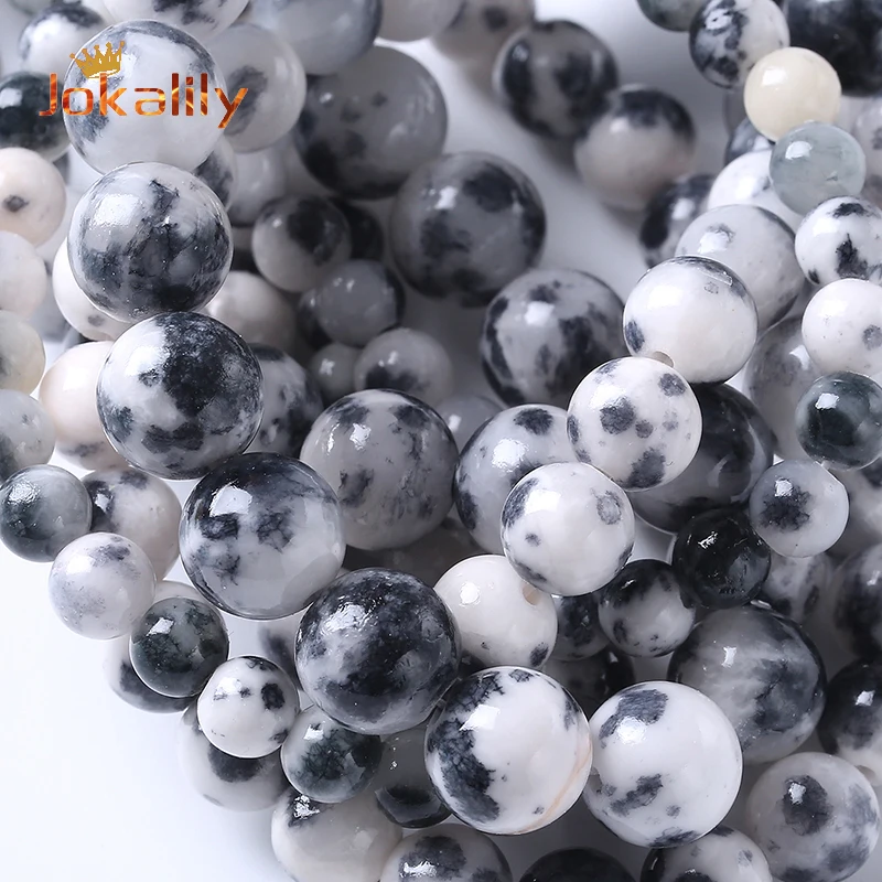 

Natural Panda Spot Persian Jades Stone Beads Round Loose Beads For Jewelry Making Diy Bracelets Accessories 6 8 10 12mm 15" Inch